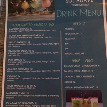 Sol Agave - Drink menu - Mexican Near Me - American Fork, Utah Sol Agave - Drink menu - Mexican Near Me - American Fork, Utah