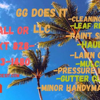 GG Does It - a palm tree with a man on it - Junk Removal & Hauling Near Me GG Does It - a palm tree with a man on it - Junk Removal & Hauling Near Me
