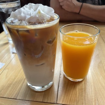 Egg - Fresh squeezed orange juice and Latte Orzata Cafe - Breakfast & Brunch Near Me - Saint Louis, Missouri