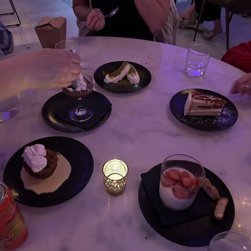The Rustic - Dessert array: chocolate hazelnut budino, mastic gelato, Limoncello Cake, strawberry panna cotta. - Italian Near Me - San Francisco, California The Rustic - Dessert array: chocolate hazelnut budino, mastic gelato, Limoncello Cake, strawberry panna cotta. - Italian Near Me - San Francisco, California