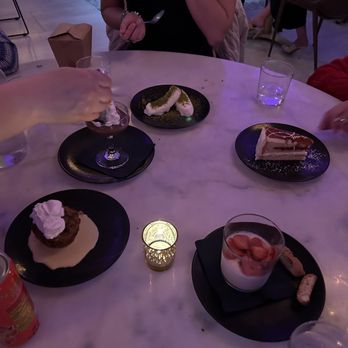 The Rustic - Dessert array: chocolate hazelnut budino, mastic gelato, Limoncello Cake, strawberry panna cotta. - Italian Near Me - San Francisco, California The Rustic - Dessert array: chocolate hazelnut budino, mastic gelato, Limoncello Cake, strawberry panna cotta. - Italian Near Me - San Francisco, California