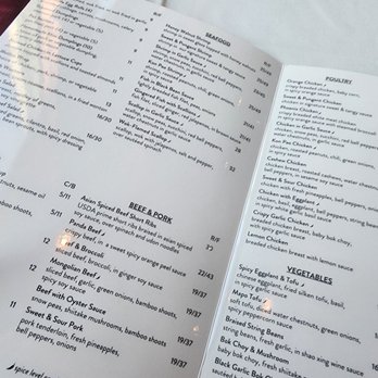 Panda Inn - Sample menu from my experience. - Chinese Near Me - Ontario, California