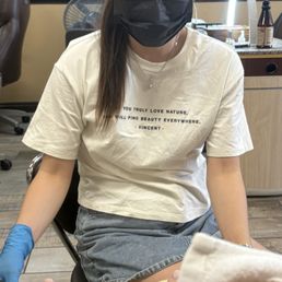 This is who did my pedicure. Again, she was mediocre at Best. I kept having to tell her to cut my nails shorter. And she just wasn't it.