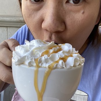 Broken Yolk Cafe - Hot Messy Caramel Latte - American Near Me - Glendora, California
