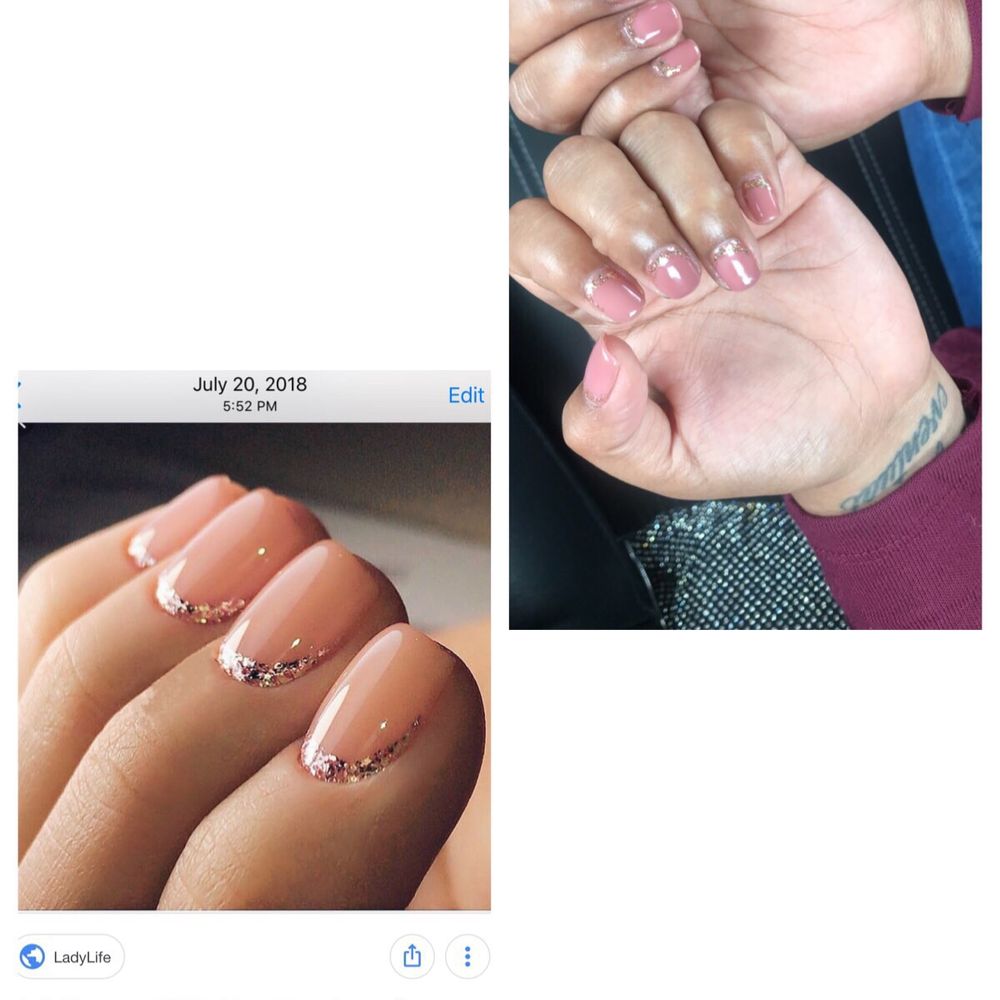 Lana's Diamond Salon - On the left is what I wanted in the right of what I got - Nail Salons Near Me - Downey, California Lana's Diamond Salon - On the left is what I wanted in the right of what I got - Nail Salons Near Me - Downey, California