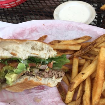 Roadhouse - Avocado burger with pepperjack cheese and ranch dressing - Burgers Near Me - Bastrop, Texas Roadhouse - Avocado burger with pepperjack cheese and ranch dressing - Burgers Near Me - Bastrop, Texas