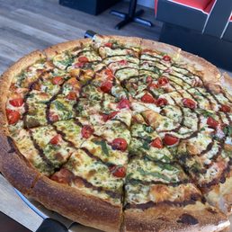 Large red pesto pie