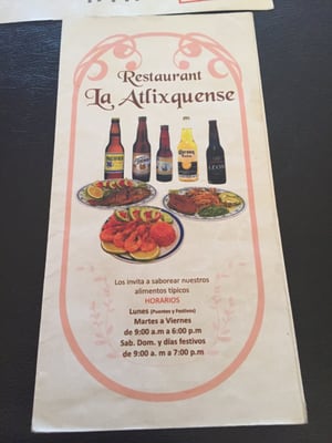 Menu photo 2 La Atlixquense Atlixco, PUE