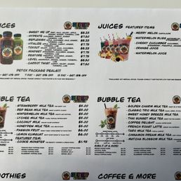 Menu as of 9/2025