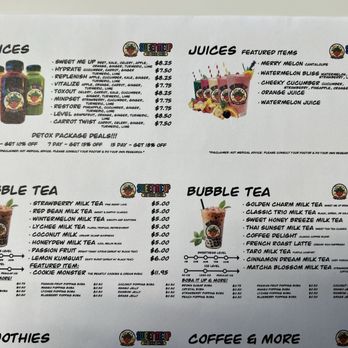 Sweet Me Up - Menu as of 9/2025 - Bubble Tea Near Me - San Antonio, Texas