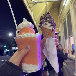 Passionfruit gelato + soft serve Passionfruit gelato + soft serve