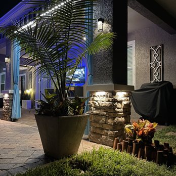 Outdoor Lighting Solutions - Column lights were channeled in the rock. - Lighting Fixtures & Equipment Near Me