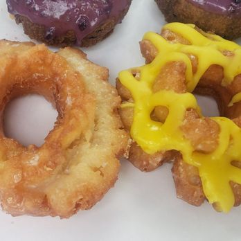Randy's Donuts - Glazed Old Fashioned & Lemon Old Fashioned (left to right)... both fantastic! - Donuts Near Me - Pasadena, California Randy's Donuts - Glazed Old Fashioned & Lemon Old Fashioned (left to right)... both fantastic! - Donuts Near Me - Pasadena, California
