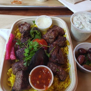Mazra - Double Kabob Plate (Lamb/Lamb) - Middle Eastern Near Me - San Bruno, California Mazra - Double Kabob Plate (Lamb/Lamb) - Middle Eastern Near Me - San Bruno, California