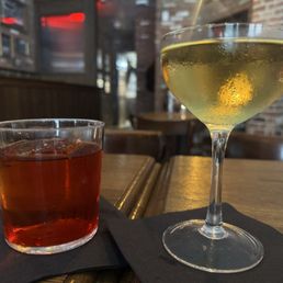 Miami rice Negroni ($21) and champagne grasshopper ($22) Miami rice Negroni ($21) and champagne grasshopper ($22)