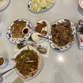 Asian Legend - Onion pancake, Taiwanese Rice Noodles with Minced Pork, fried shrimp, Taiwanese Cabbage with Garlic - Taiwanese Near Me - Ann Arbor, Michigan