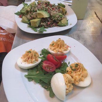 Alatri Bros. - Appetizer deviled eggs and avocado with grains - Pizza Near Me - Bethesda, Maryland Alatri Bros. - Appetizer deviled eggs and avocado with grains - Pizza Near Me - Bethesda, Maryland