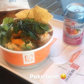 Poki One N Half - Spicy tuna spicy mayo masago chips rice salad seaweed flakes crab avocado onion - Poke Near Me - San Diego, California