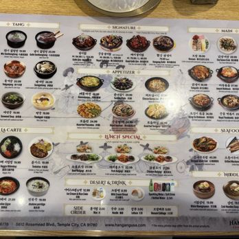 Hangang - Menu - Korean Near Me - Temple City, California