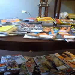 A Cut Above Barbershop - A man's coffee table magazines. These get put away when the kids come for cuts.