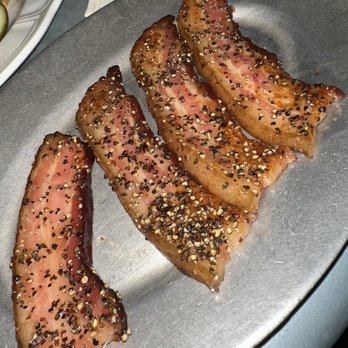 Au Cheval - Thick Cut Peppered Bacon - Burgers Near Me - New York, New York Au Cheval - Thick Cut Peppered Bacon - Burgers Near Me - New York, New York