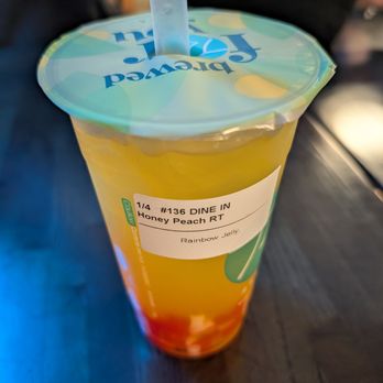 T4 - Honey Peach Royal Tea with Rainbow Jelly - Bubble Tea Near Me - Portland, Oregon T4 - Honey Peach Royal Tea with Rainbow Jelly - Bubble Tea Near Me - Portland, Oregon