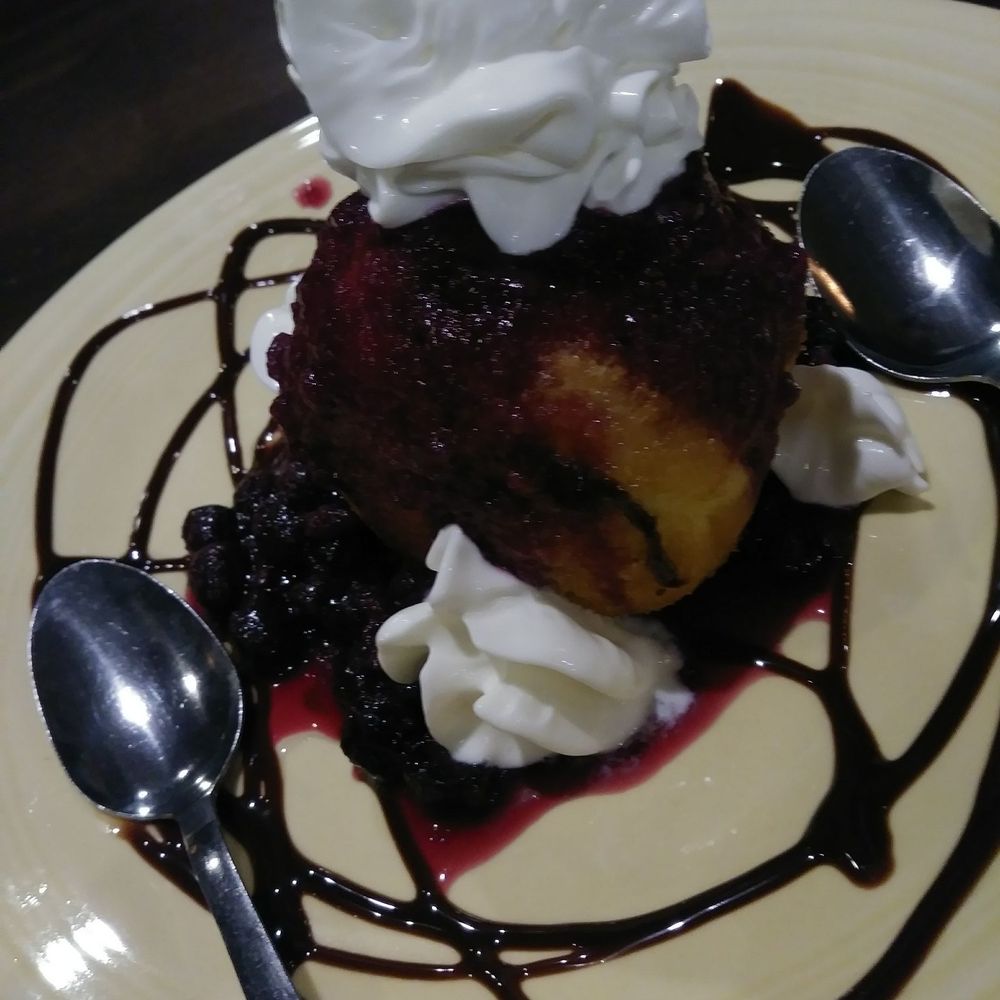Thai Connection - Fried homemade ice cream topped with fresh blueberry compote. Basically a delicious inside-out blueberry pie a la mode. - Thai Near Me - Columbus, Indiana Thai Connection - Fried homemade ice cream topped with fresh blueberry compote. Basically a delicious inside-out blueberry pie a la mode. - Thai Near Me - Columbus, Indiana