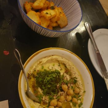 Saj - Humnus and fried Halloumi cheese - Mediterranean Near Me - New Orleans, Louisiana