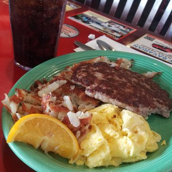 Piner Cafe - One giant sausage patty and eggs! - American Near Me - Santa Rosa, California Piner Cafe - One giant sausage patty and eggs! - American Near Me - Santa Rosa, California