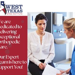 West Texas Spine Institute - Exceptional Orthopedic Care. 

 Services include: 
 Minimally invasive surgeries 
 Fracture care & casting 
 Surgical Intervention