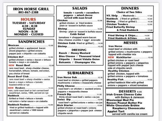 Menu photo 8 Iron Horse Grill Beech Island, SC Menu photo 8 Iron Horse Grill Beech Island, SC