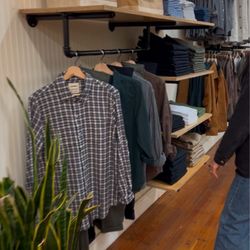 Blue and Yellow - Men's sustainable flannel wall