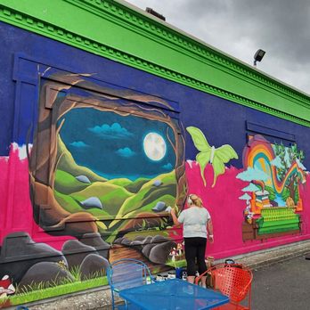 Utica Coffee Roasting - New Mural being worked on! - Coffee & Tea Near Me - Utica, New York Utica Coffee Roasting - New Mural being worked on! - Coffee & Tea Near Me - Utica, New York