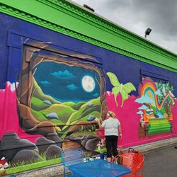 Utica Coffee Roasting - New Mural being worked on!