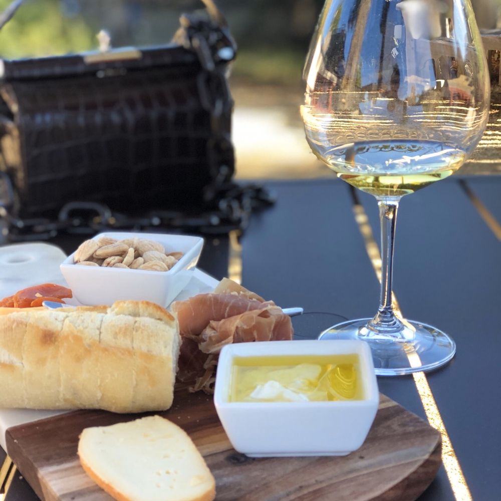 First chardonnay and charcuterie board First chardonnay and charcuterie board