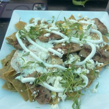 Old Town Caffe - chilaquiles verdes with chicken spicy sausage - Coffee & Tea Near Me - Pasadena, California Old Town Caffe - chilaquiles verdes with chicken spicy sausage - Coffee & Tea Near Me - Pasadena, California