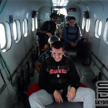 Skydive Midwest Skydiving Center - Waiting for the pilot to turn the light green for a jump at 14K feet - Skydiving Near Me - Sturtevant, Wisconsin