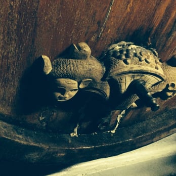 Vins d'Alsace Robert Blanck - One of the many carvings on the cask spigot. - Wineries Near Me - Obernai, 67