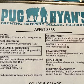 Pug Ryans Brewery - Apps on Happy hour discount - American Near Me - Dillon, Colorado Pug Ryans Brewery - Apps on Happy hour discount - American Near Me - Dillon, Colorado