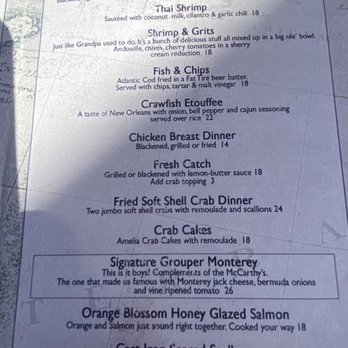 Down Under Restaurant - Menu - Seafood Near Me - Fernandina Beach, Florida