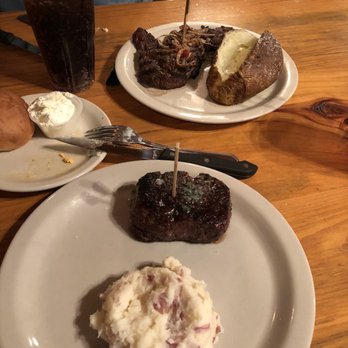 Bama Bucks - Bison ribeye w baked potato and beef tenderloin filet with smashed red potatoes - New American Near Me - Sardis City, Alabama Bama Bucks - Bison ribeye w baked potato and beef tenderloin filet with smashed red potatoes - New American Near Me - Sardis City, Alabama