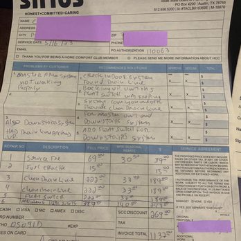 Sirius Plumbing and Air Conditioning - Work order for A/C and clearing drain line. - Plumbing Near Me - Carrollton, Texas Sirius Plumbing and Air Conditioning - Work order for A/C and clearing drain line. - Plumbing Near Me - Carrollton, Texas