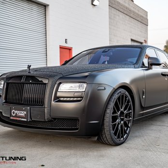 Exotics Tuning - Rolls Royce ghost custom wrap, full car chrome delete, lowering and Forgiato wheels. - Auto Customization Near Me - San Gabriel, California Exotics Tuning - Rolls Royce ghost custom wrap, full car chrome delete, lowering and Forgiato wheels. - Auto Customization Near Me - San Gabriel, California