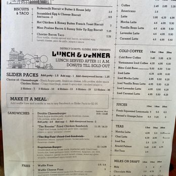 District Donuts Sliders Brew - Menu posted around - Donuts Near Me - New Orleans, Louisiana