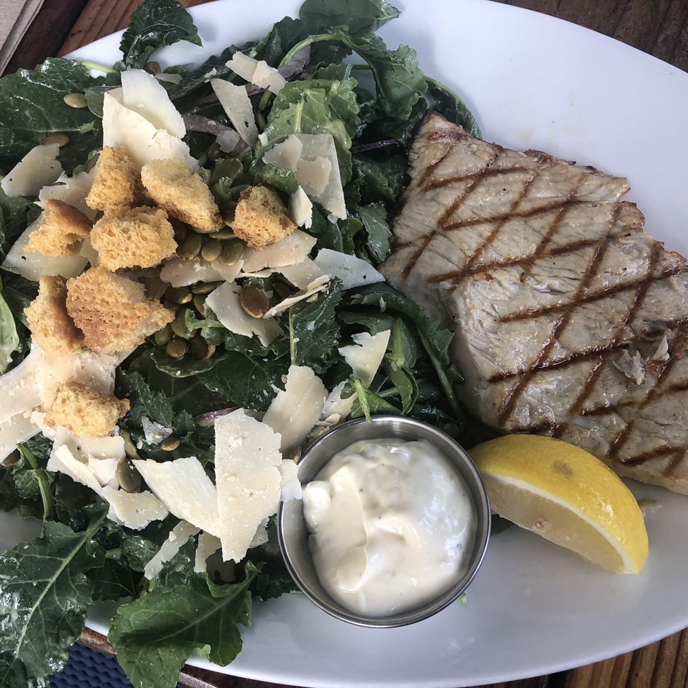 Fish 101 - Albacore over kale Caesar salad - Seafood Near Me - Encinitas, California Fish 101 - Albacore over kale Caesar salad - Seafood Near Me - Encinitas, California