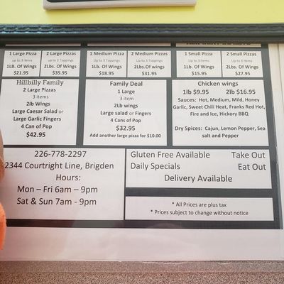 Menu photo 7 The Hungry Hillbilly Brigden, ON