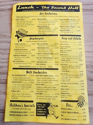Menu photo 1 Varsity Inn Restaurant Seattle, WA Menu photo 1 Varsity Inn Restaurant Seattle, WA