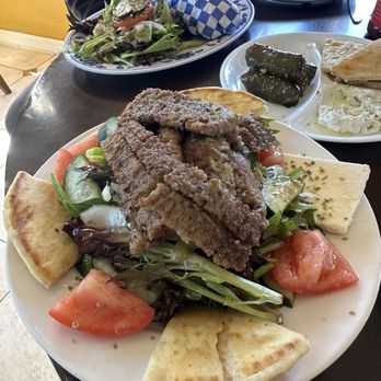 Santorini Cafe - Half Greek Salad with Lamb ($12.99) - Greek Near Me - Austin, Texas