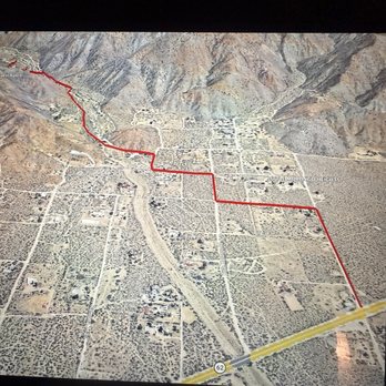 Hidden Passage Guest Ranch - Google maps outlining the route in - Vacation Rentals Near Me - Morongo Valley, California
