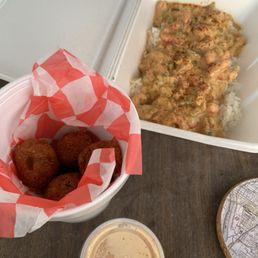 Hush Puppies Crawfish Etouffe